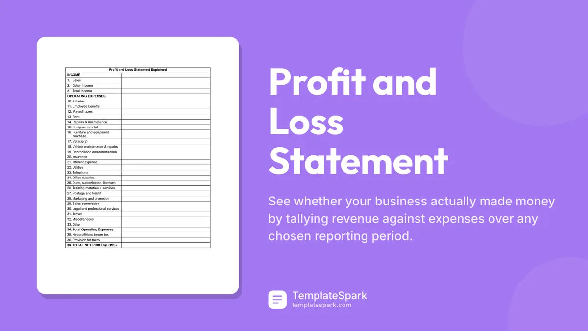 Profit and Loss Statement Profit and Loss Statement