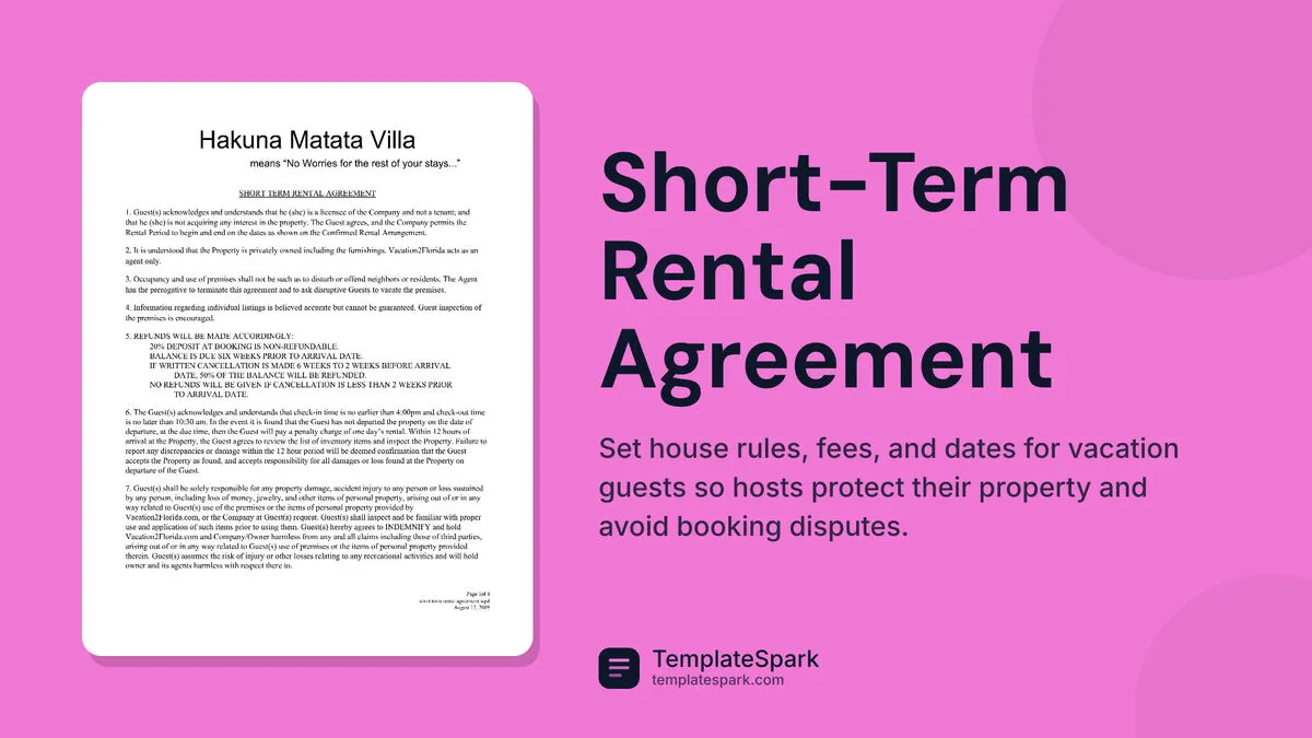 Short-Term Rental Agreement Short-Term Rental Agreement