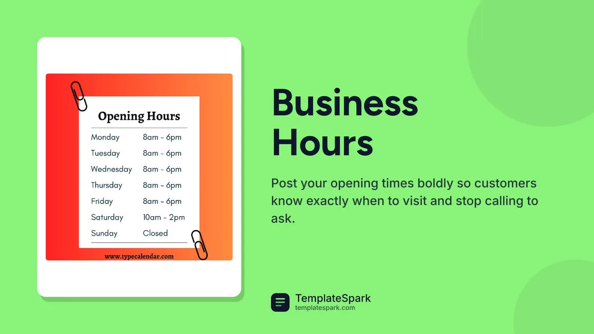 Business Hours Business Hours