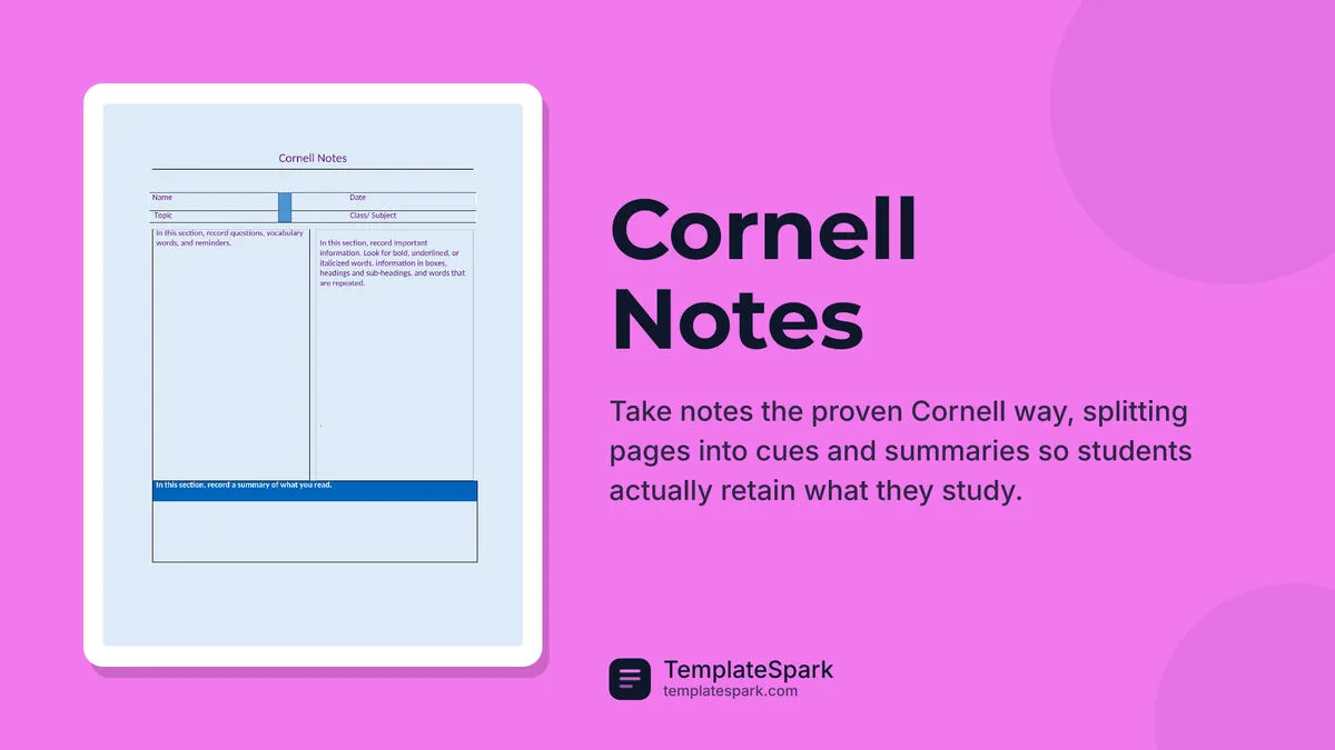 Cornell Notes Cornell Notes