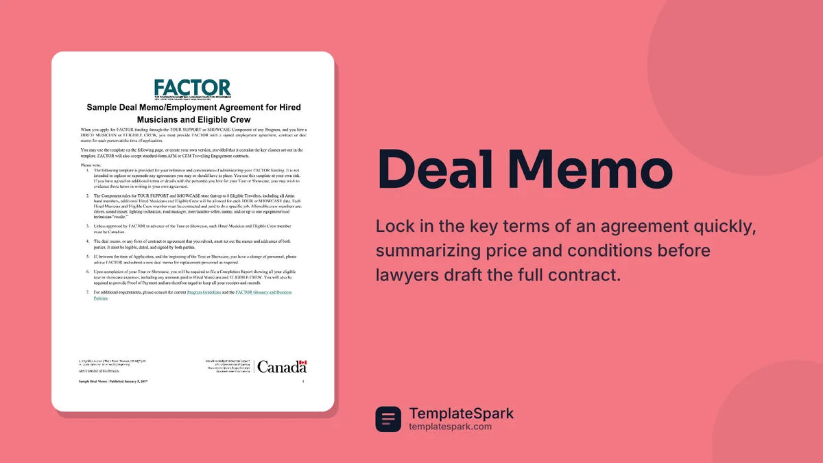 Deal Memo Deal Memo