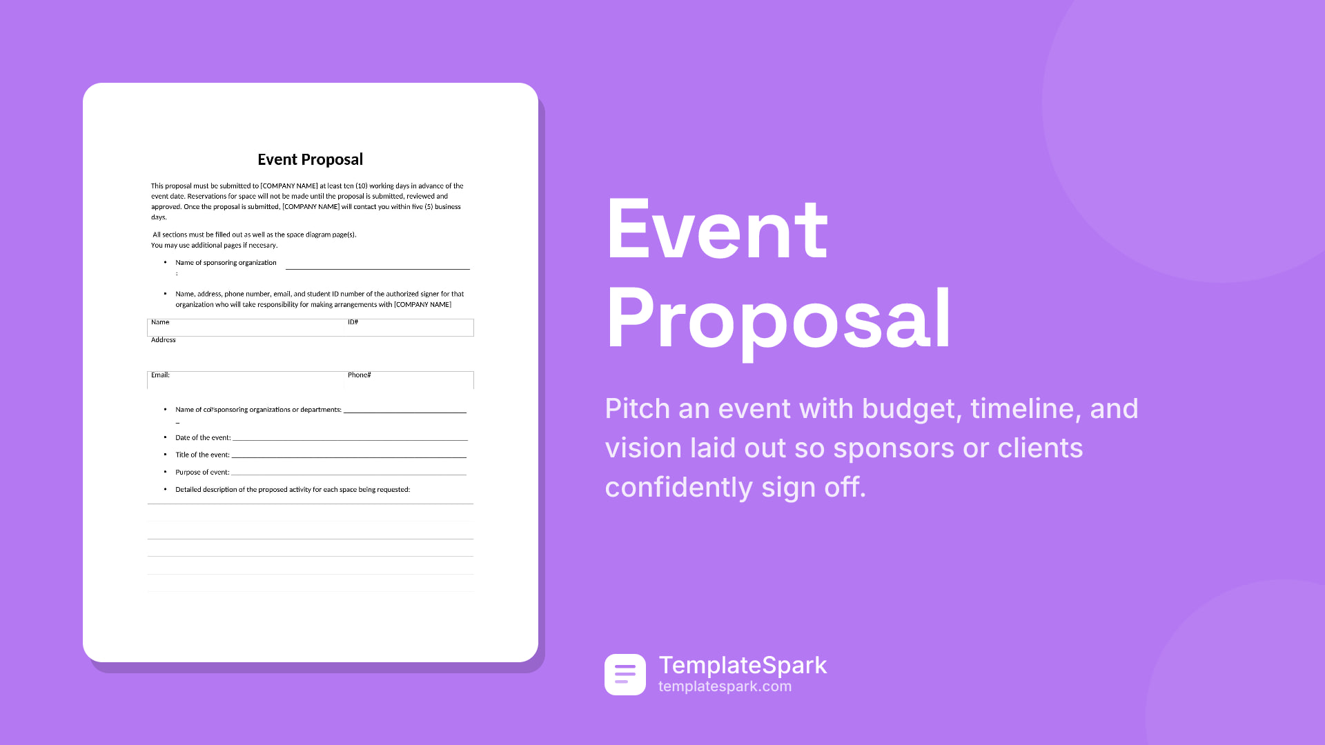 Event Proposal