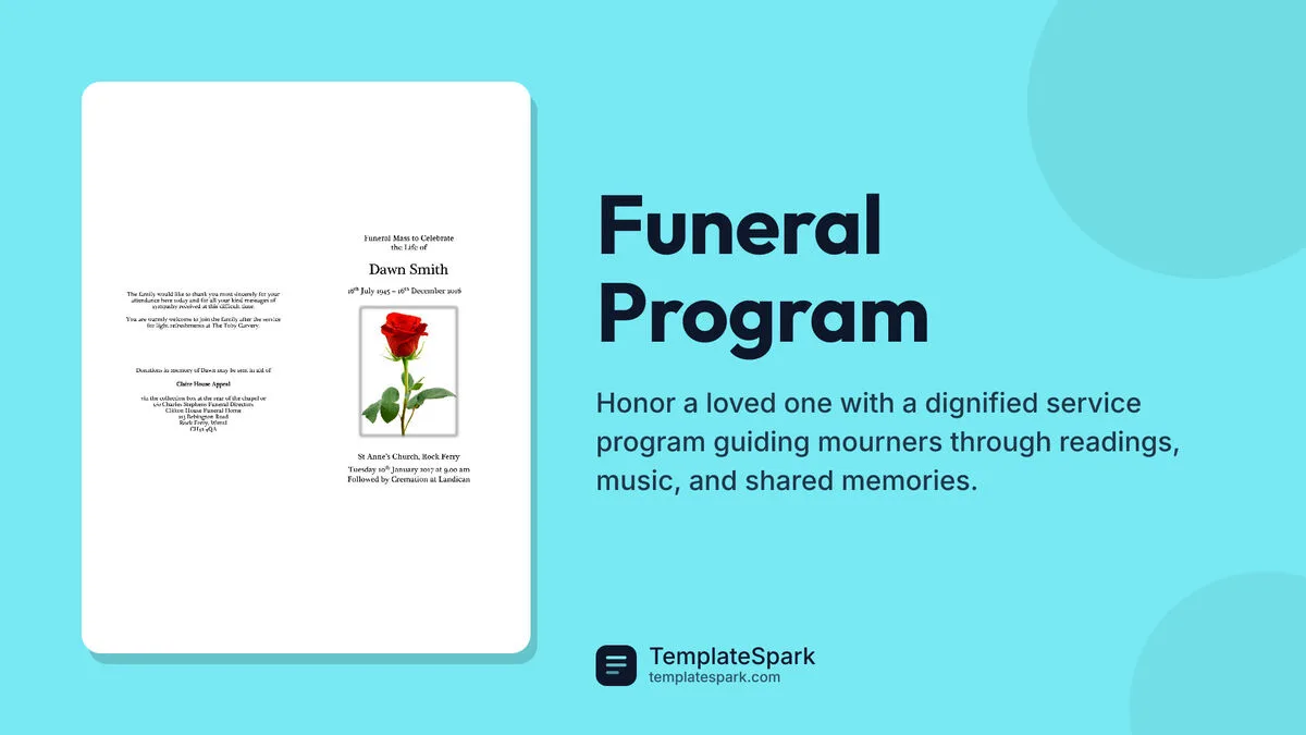 Funeral Program Funeral Program