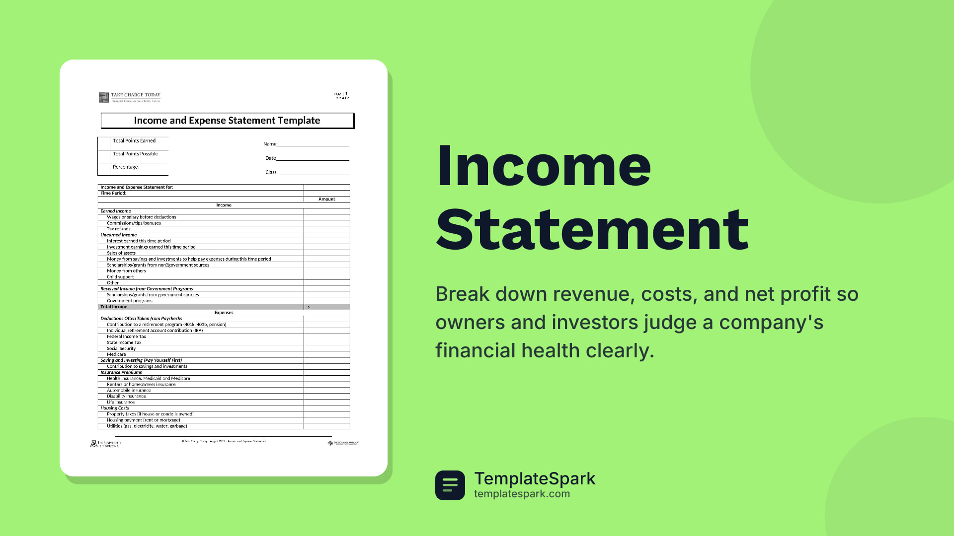 Income Statement preview