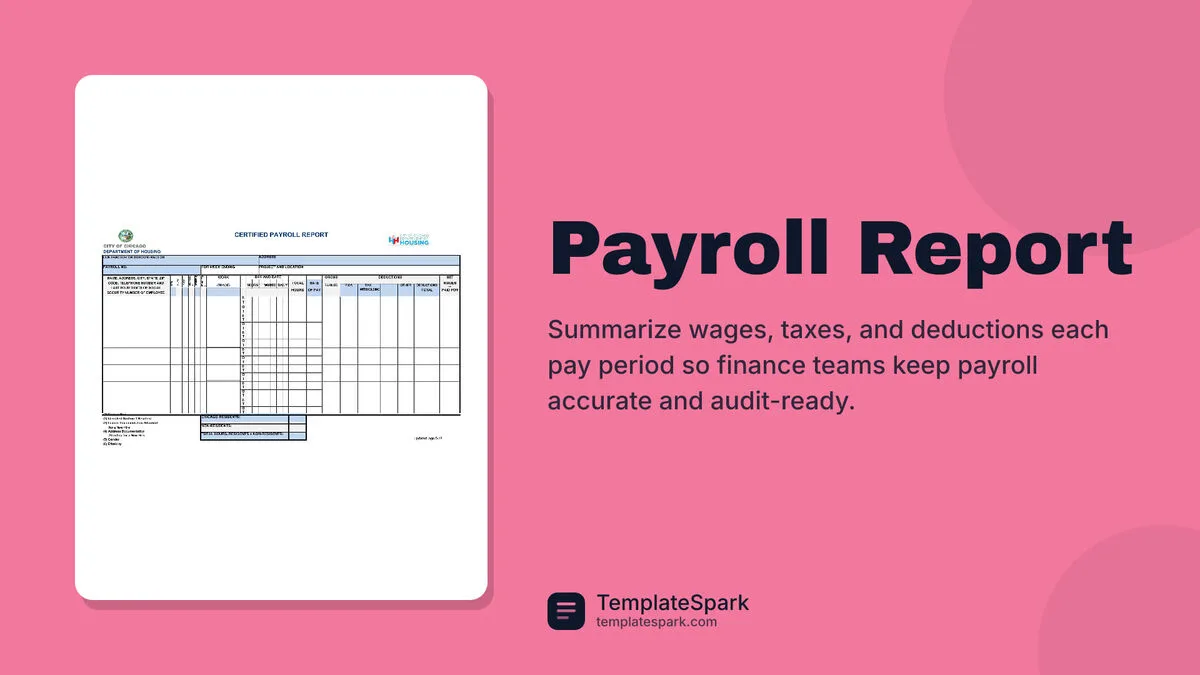 Payroll Report Payroll Report