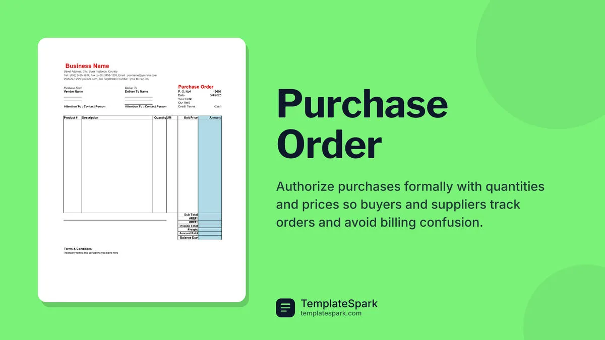 Purchase Order Purchase Order