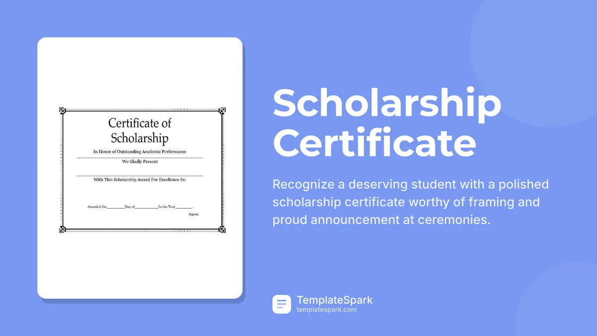 Scholarship Certificate