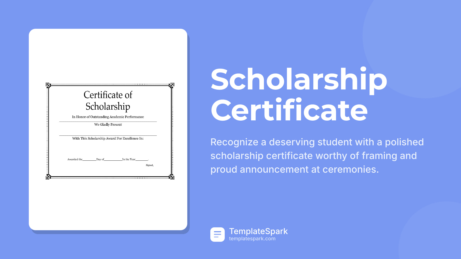 Scholarship Certificate