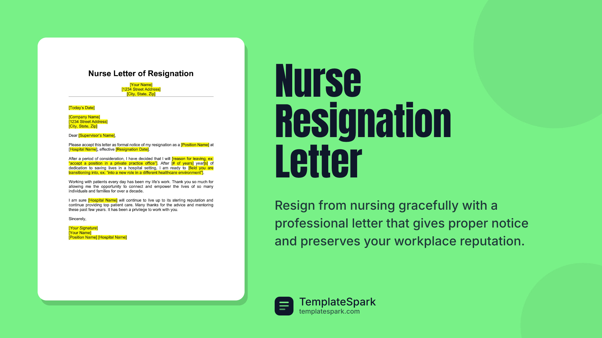 Nurse Resignation Letter preview