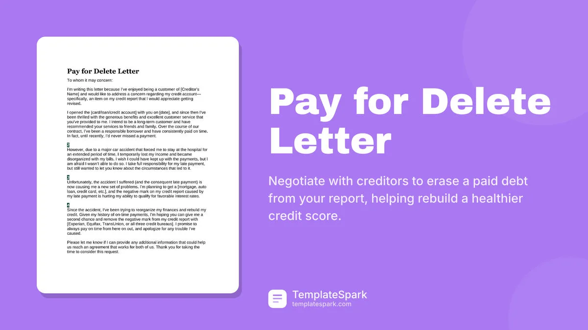 Pay for Delete Letter Pay for Delete Letter