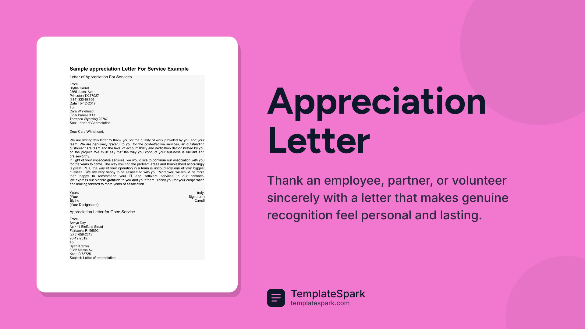 Appreciation Letter