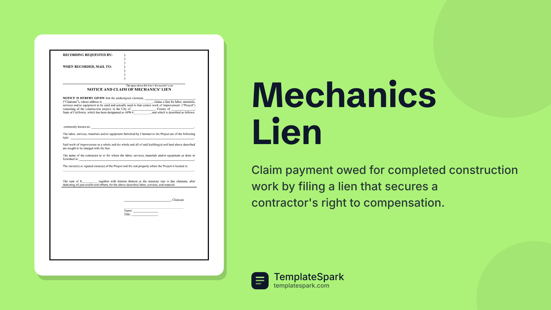 Mechanics Lien preview