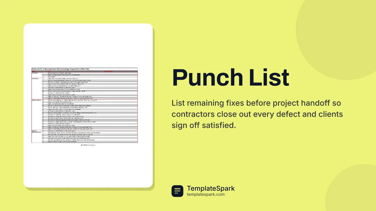 Punch List Punch List