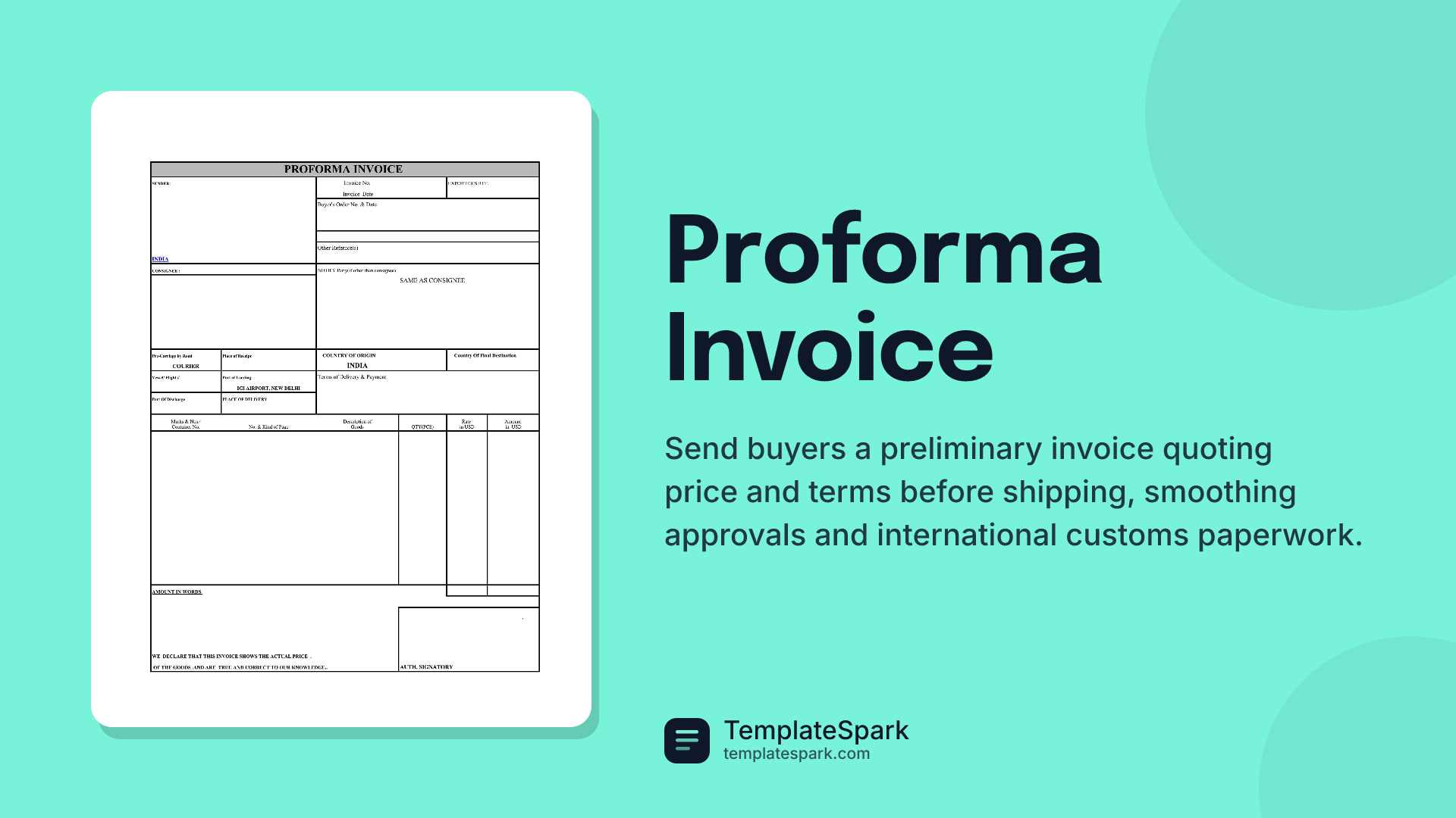 Proforma Invoice preview