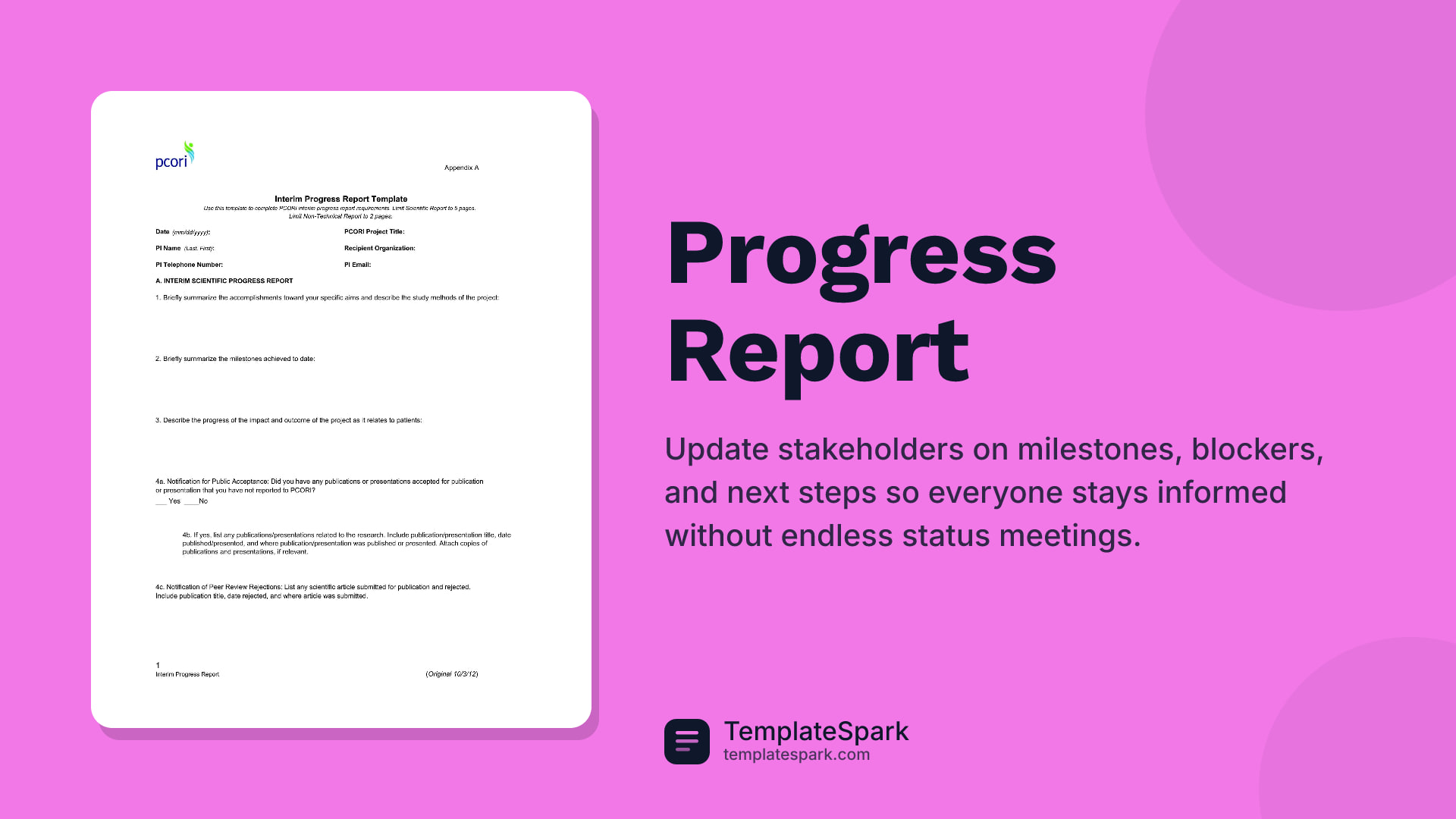Progress Report preview