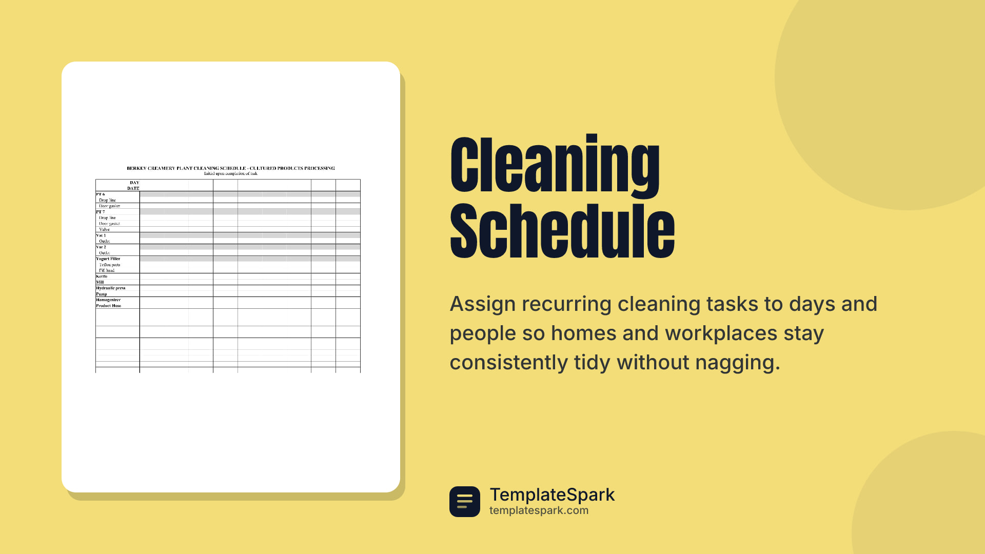 Cleaning Schedule