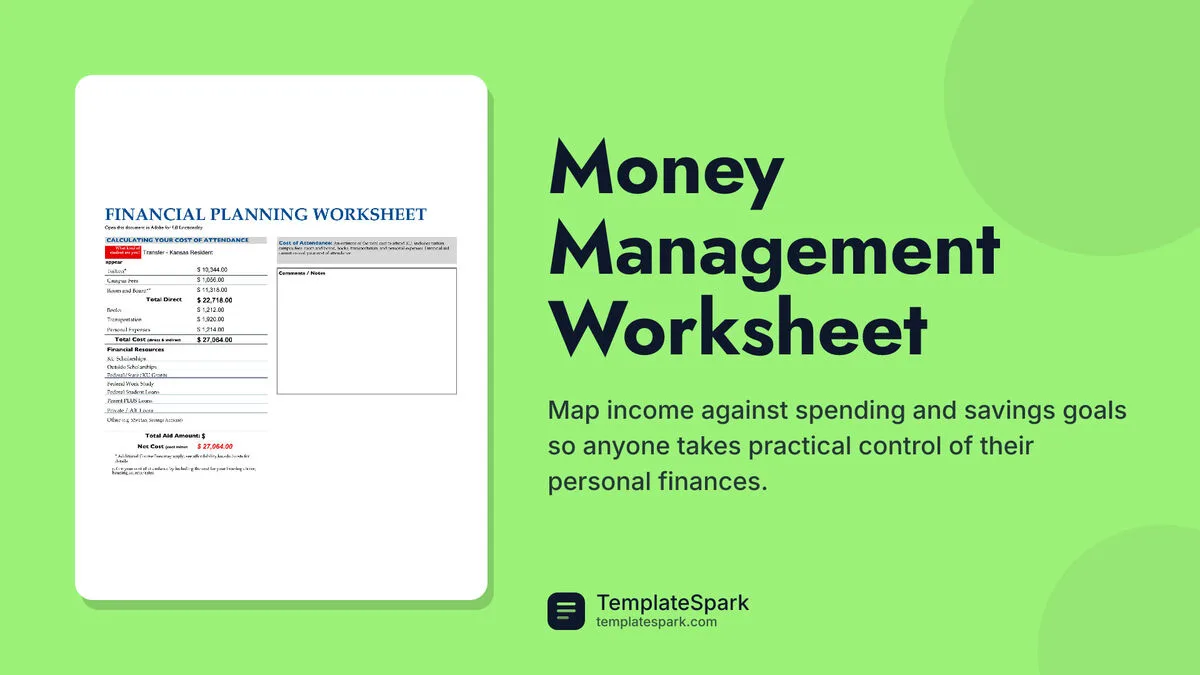 Money Management Worksheet Money Management Worksheet