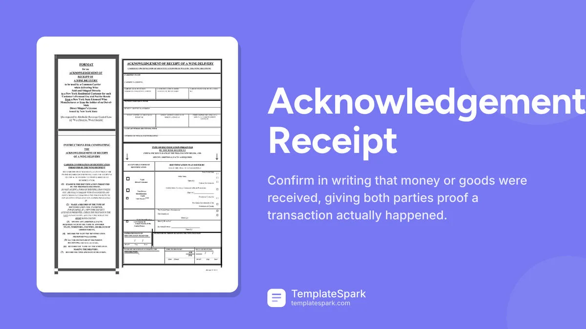 Acknowledgement Receipt Acknowledgement Receipt
