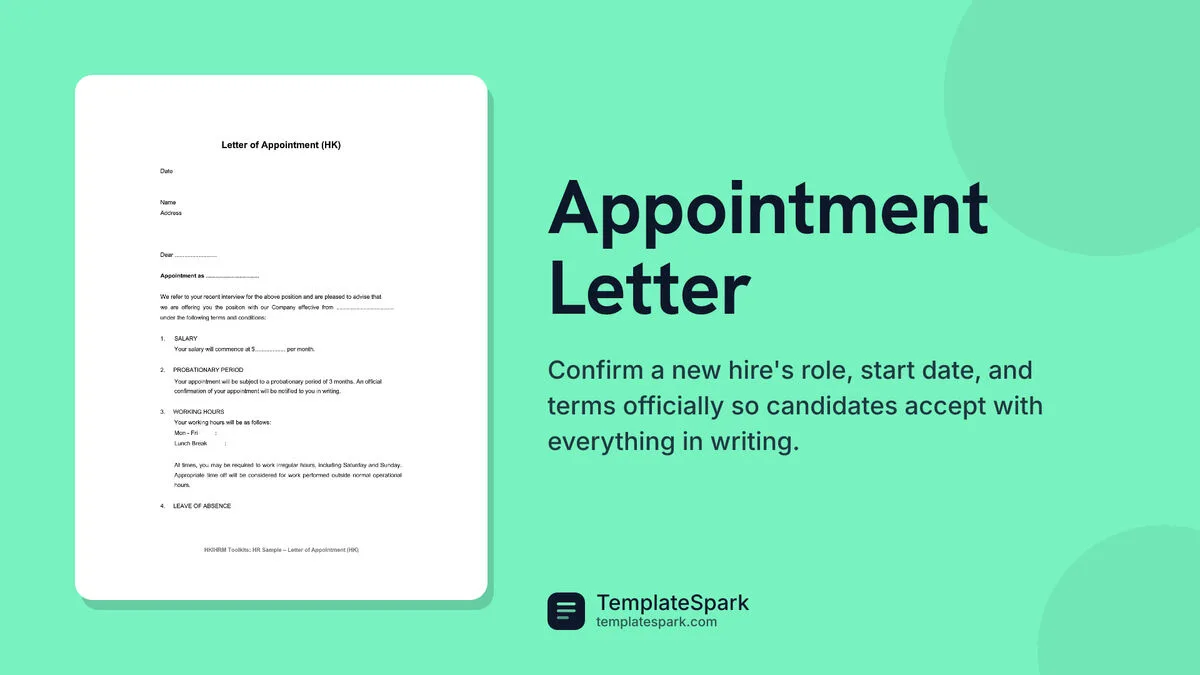 Appointment Letter Appointment Letter