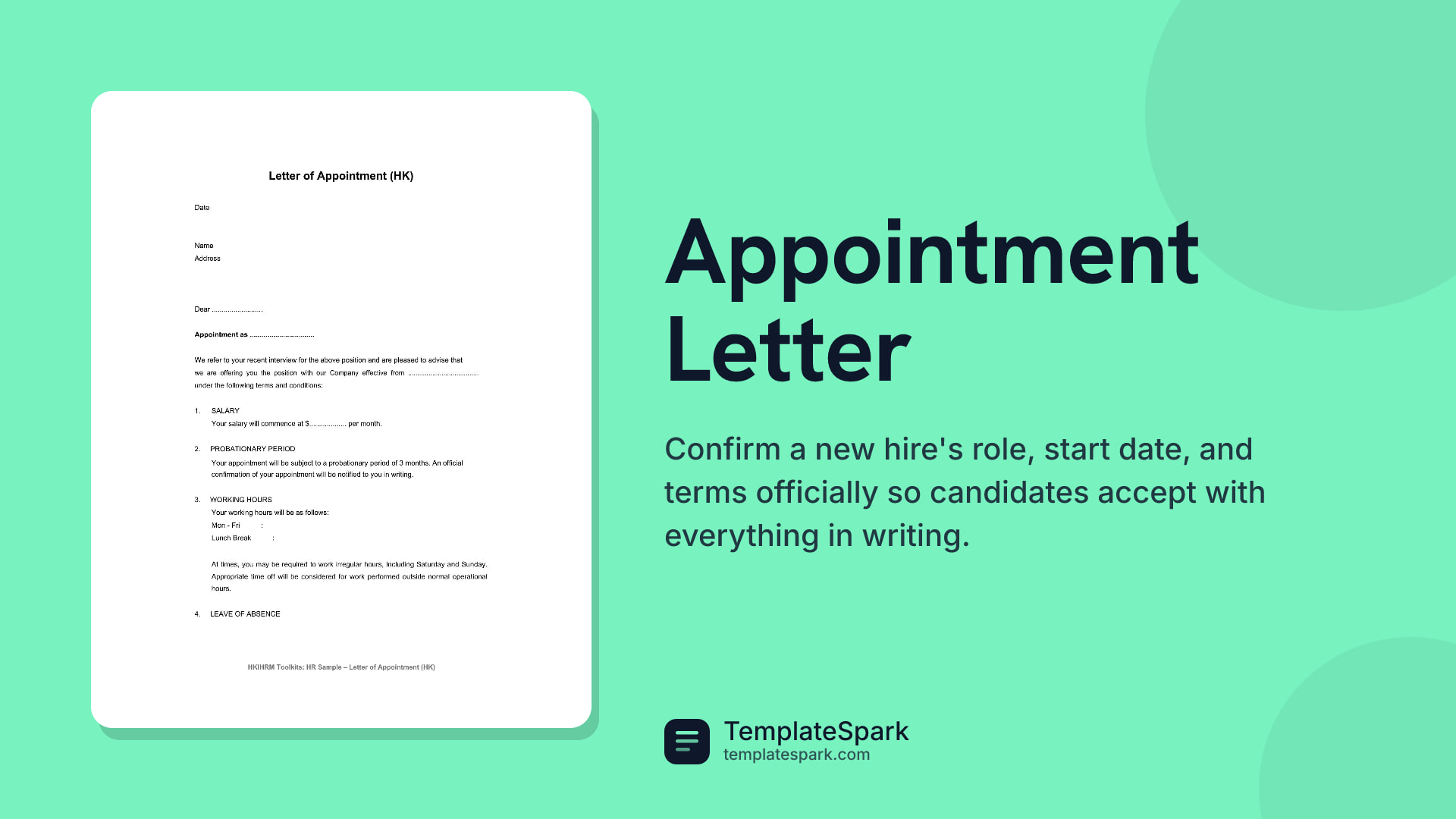 Appointment Letter preview