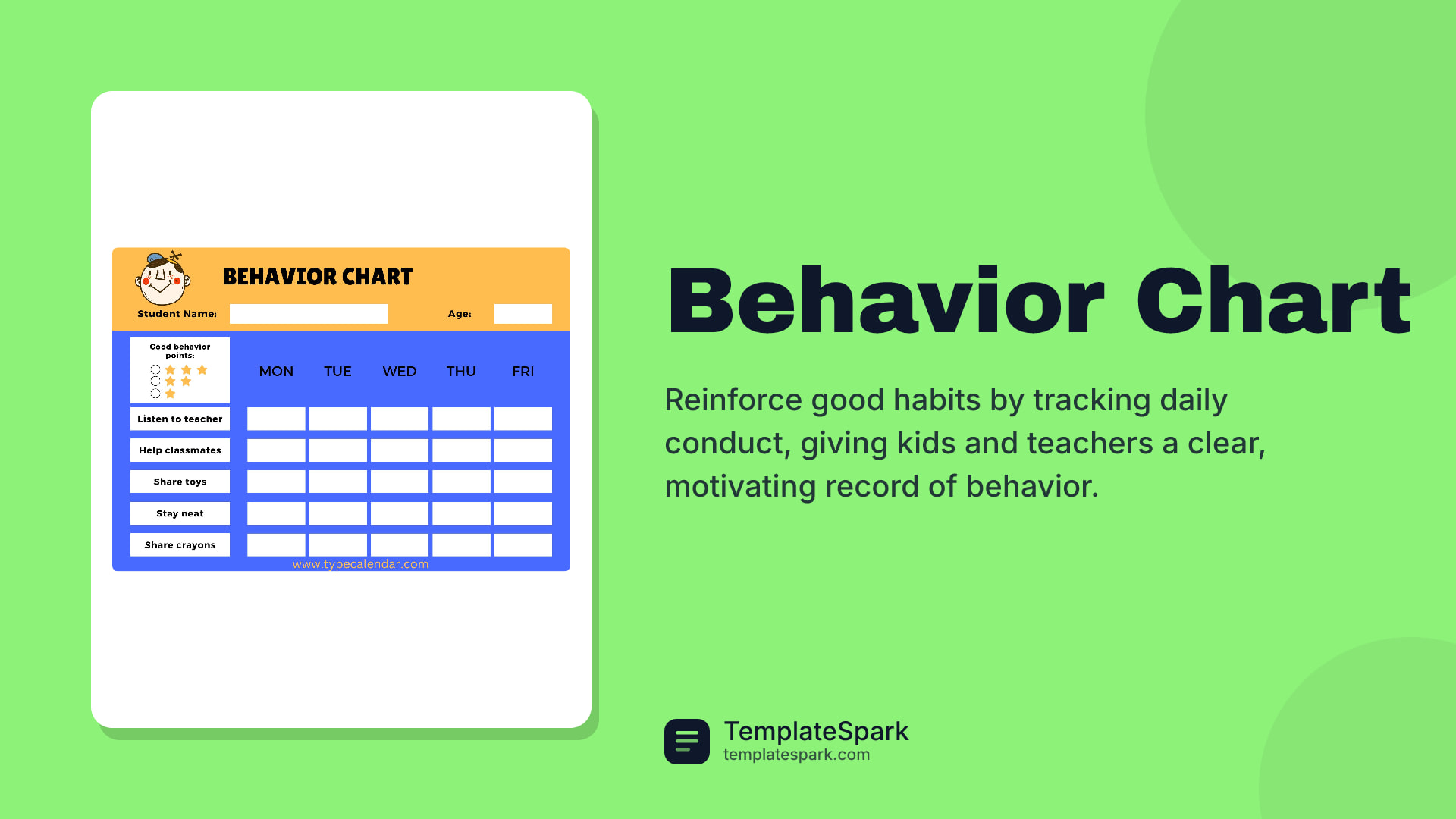 Behavior Chart preview