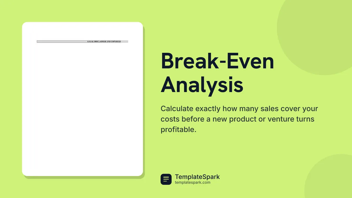 Break-Even Analysis Break-Even Analysis
