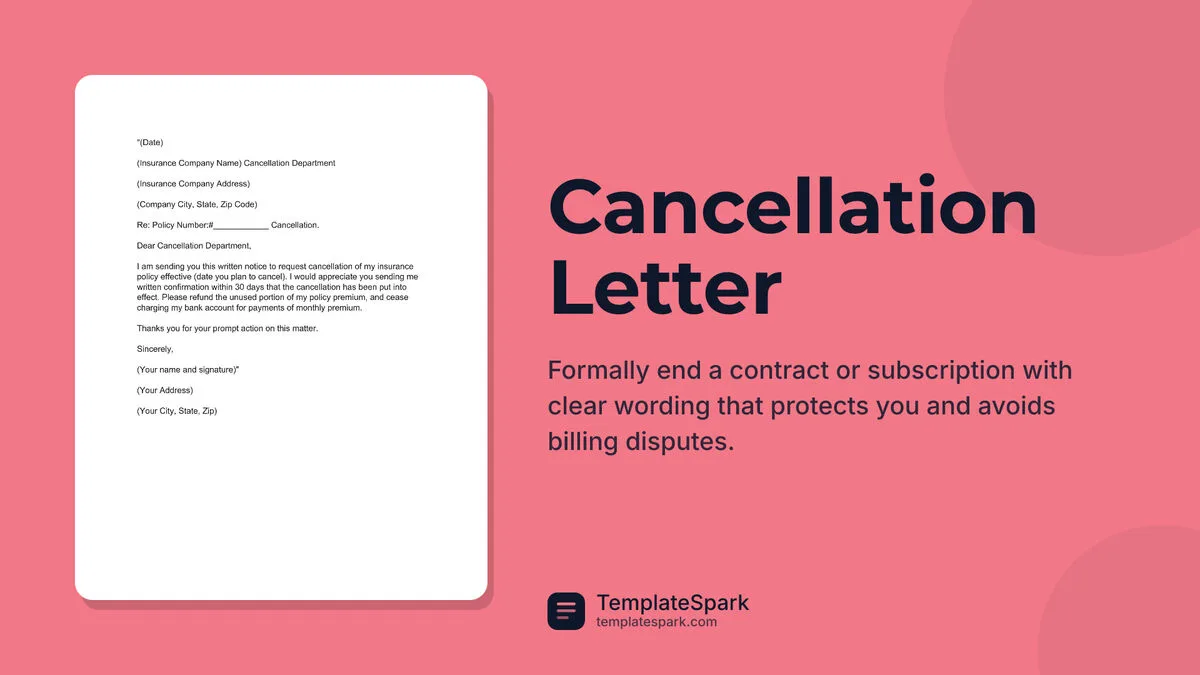 Cancellation Letter Cancellation Letter