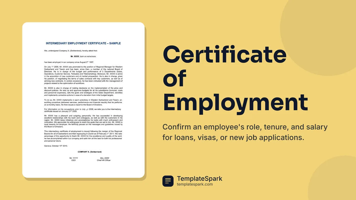 Certificate of Employment