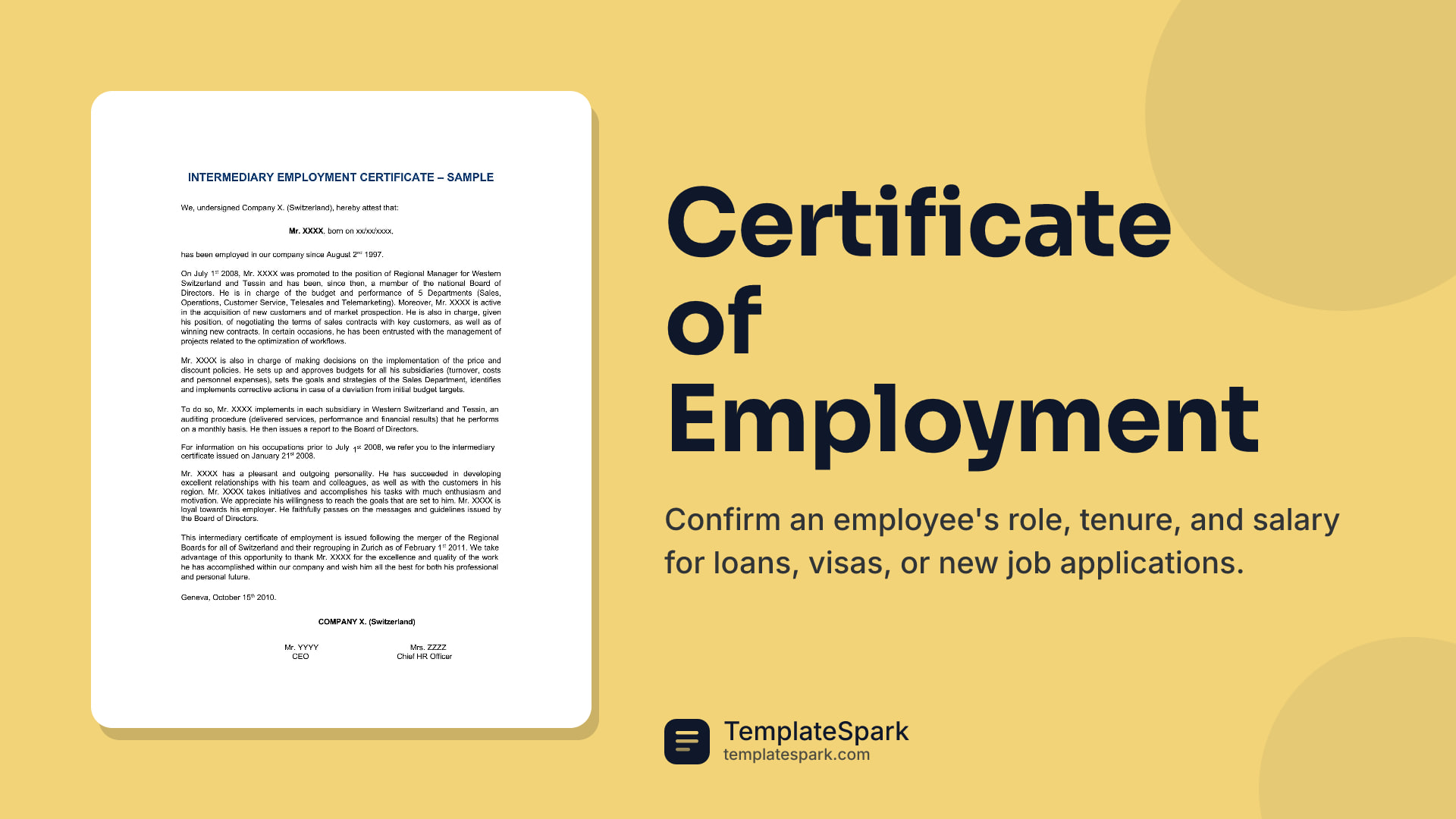 Certificate of Employment