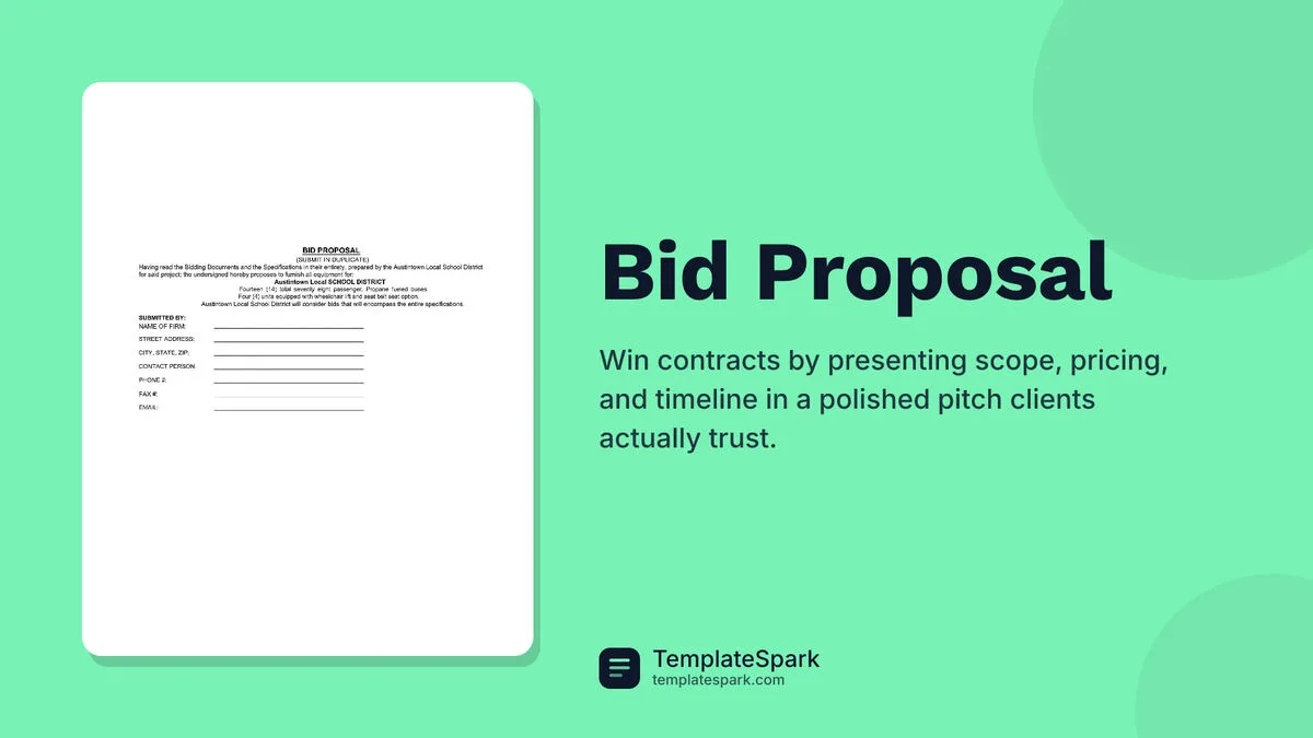 Bid Proposal Bid Proposal
