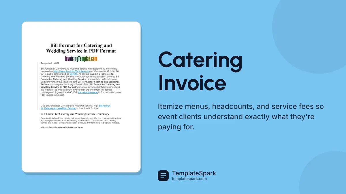 Catering Invoice Catering Invoice