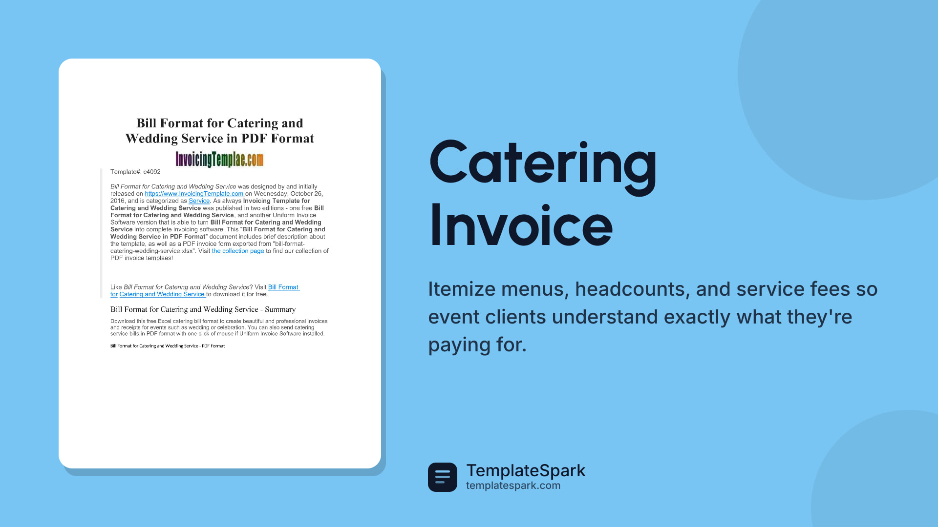 Catering Invoice