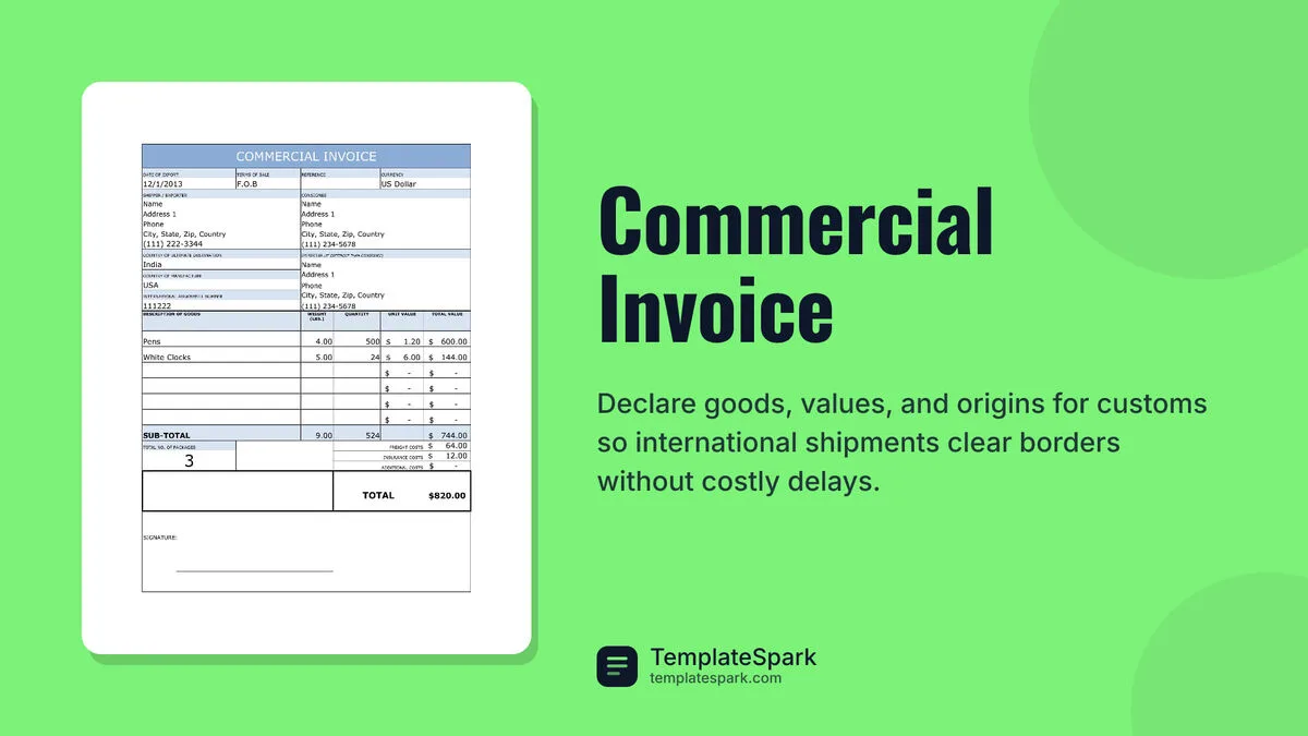 Commercial Invoice Commercial Invoice