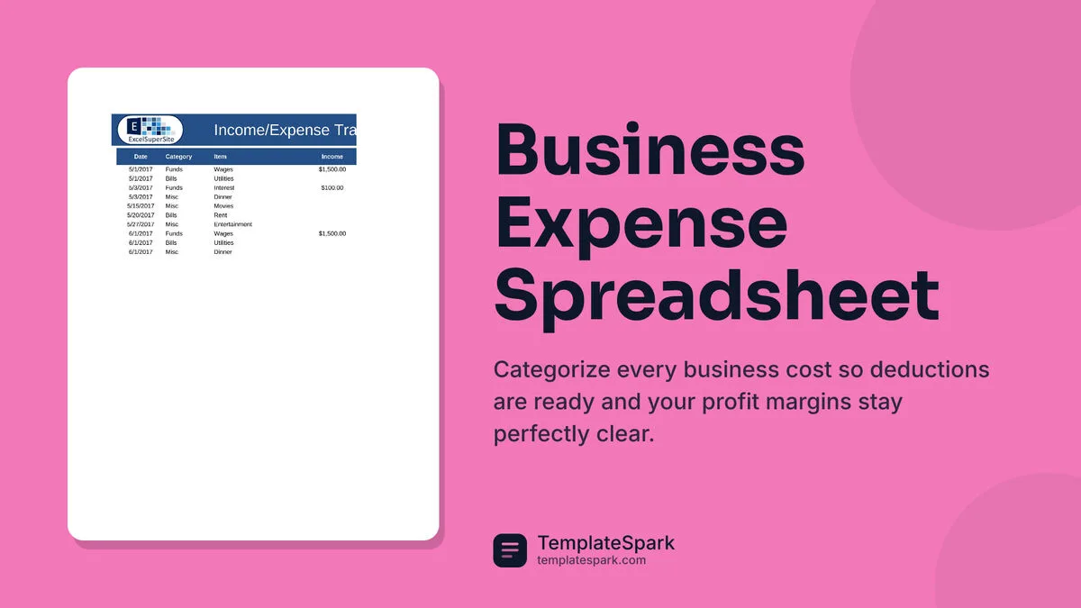 Business Expense Spreadsheet Business Expense Spreadsheet