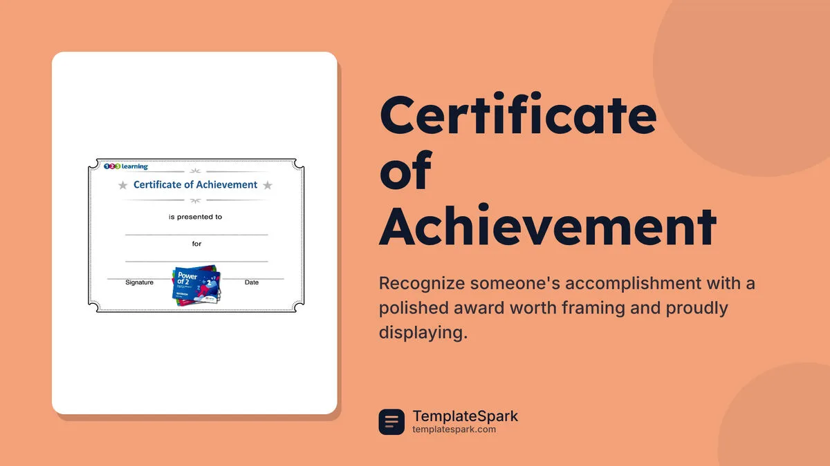 Certificate of Achievement Certificate of Achievement