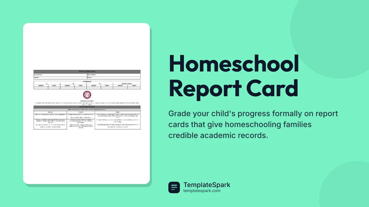 Homeschool Report Card Homeschool Report Card