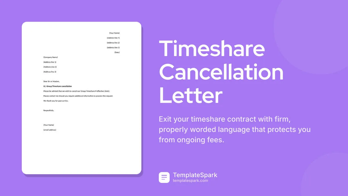 Timeshare Cancellation Letter Timeshare Cancellation Letter