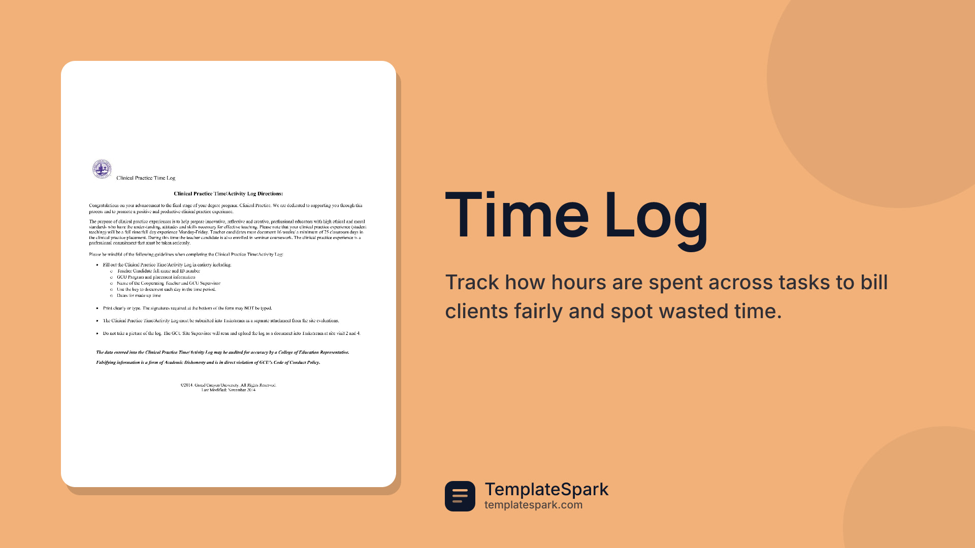 Time Log preview