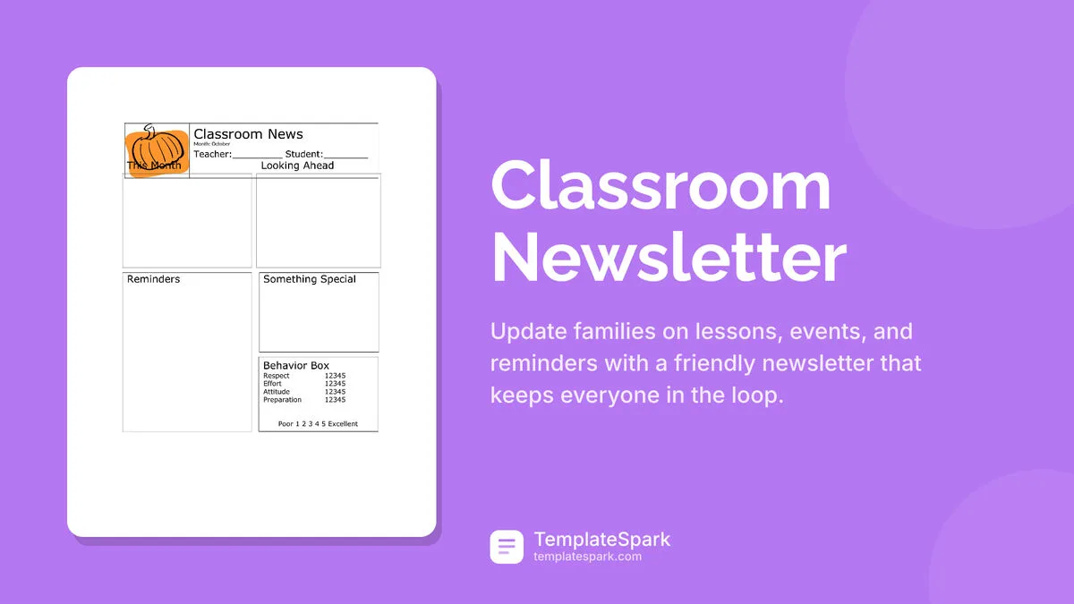 Classroom Newsletter Classroom Newsletter