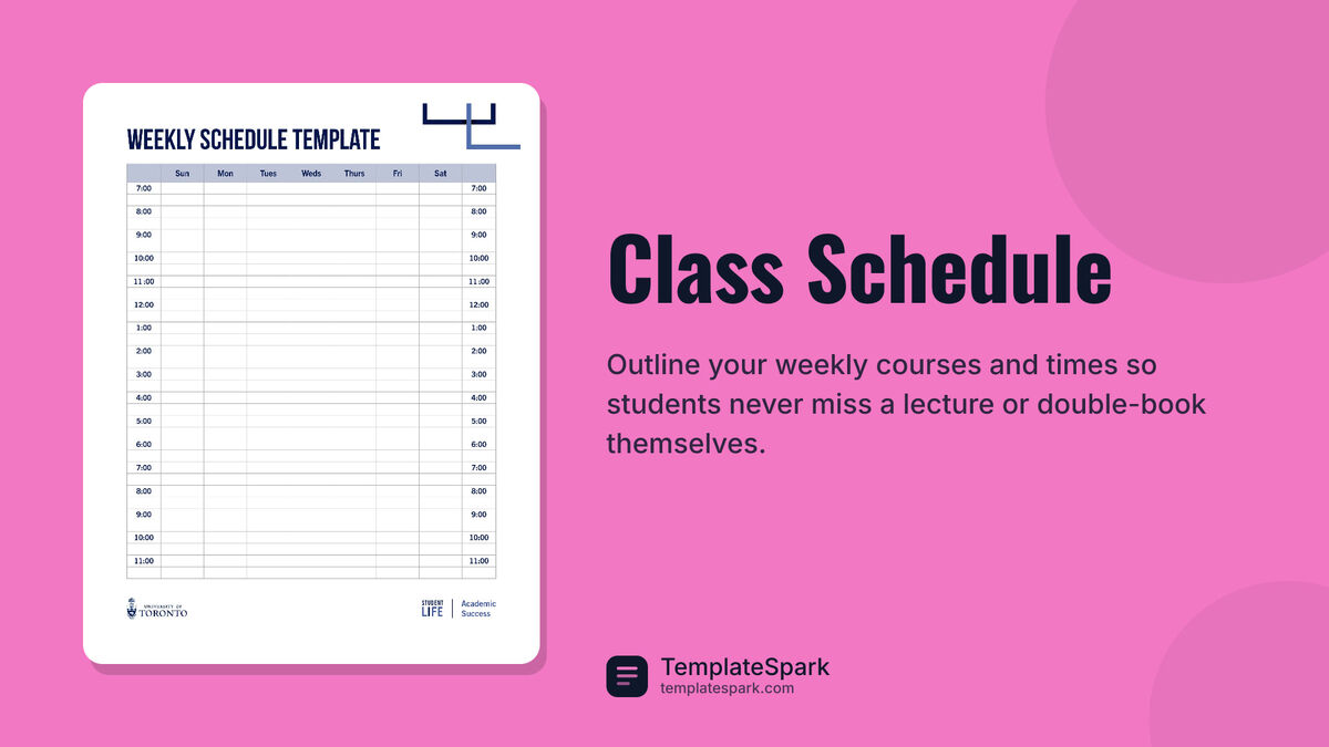 Class Schedule preview