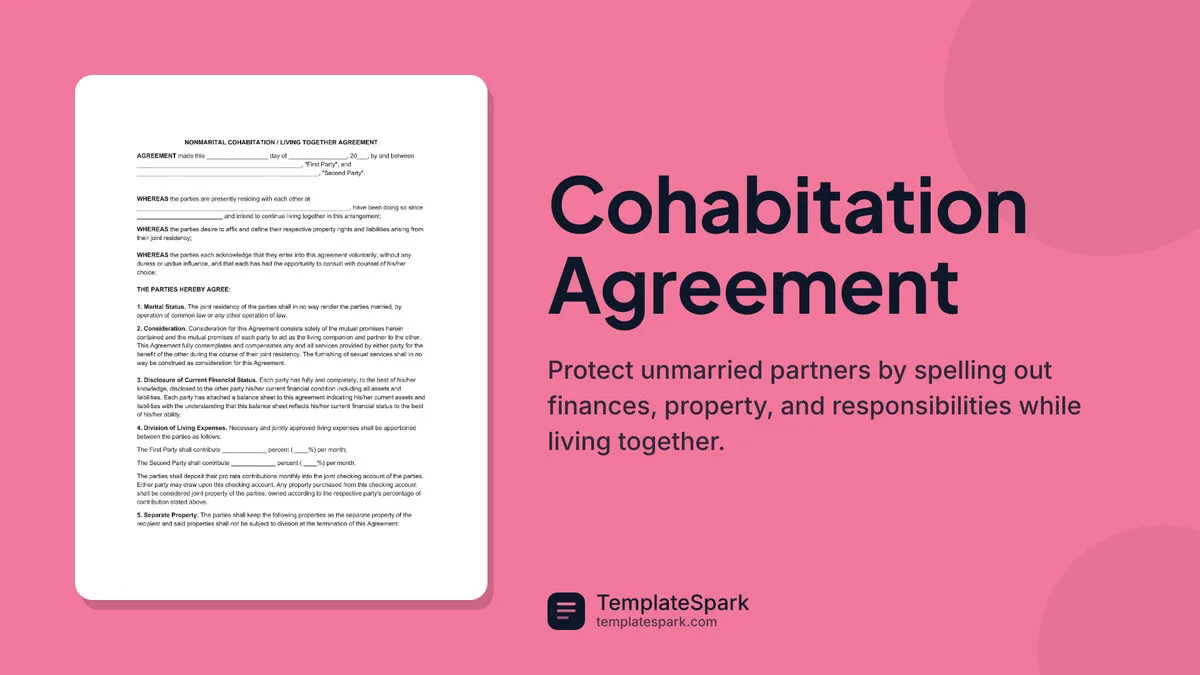 Cohabitation Agreement Cohabitation Agreement