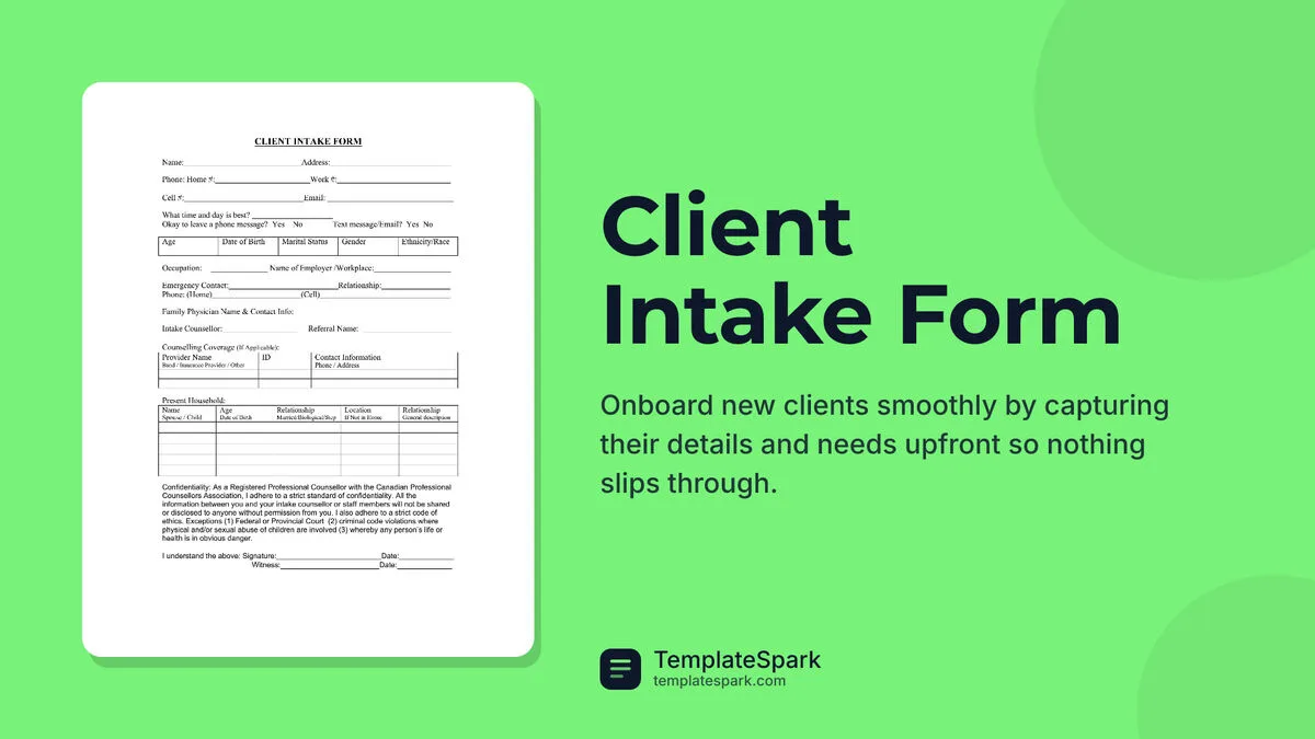 Client Intake Form Client Intake Form