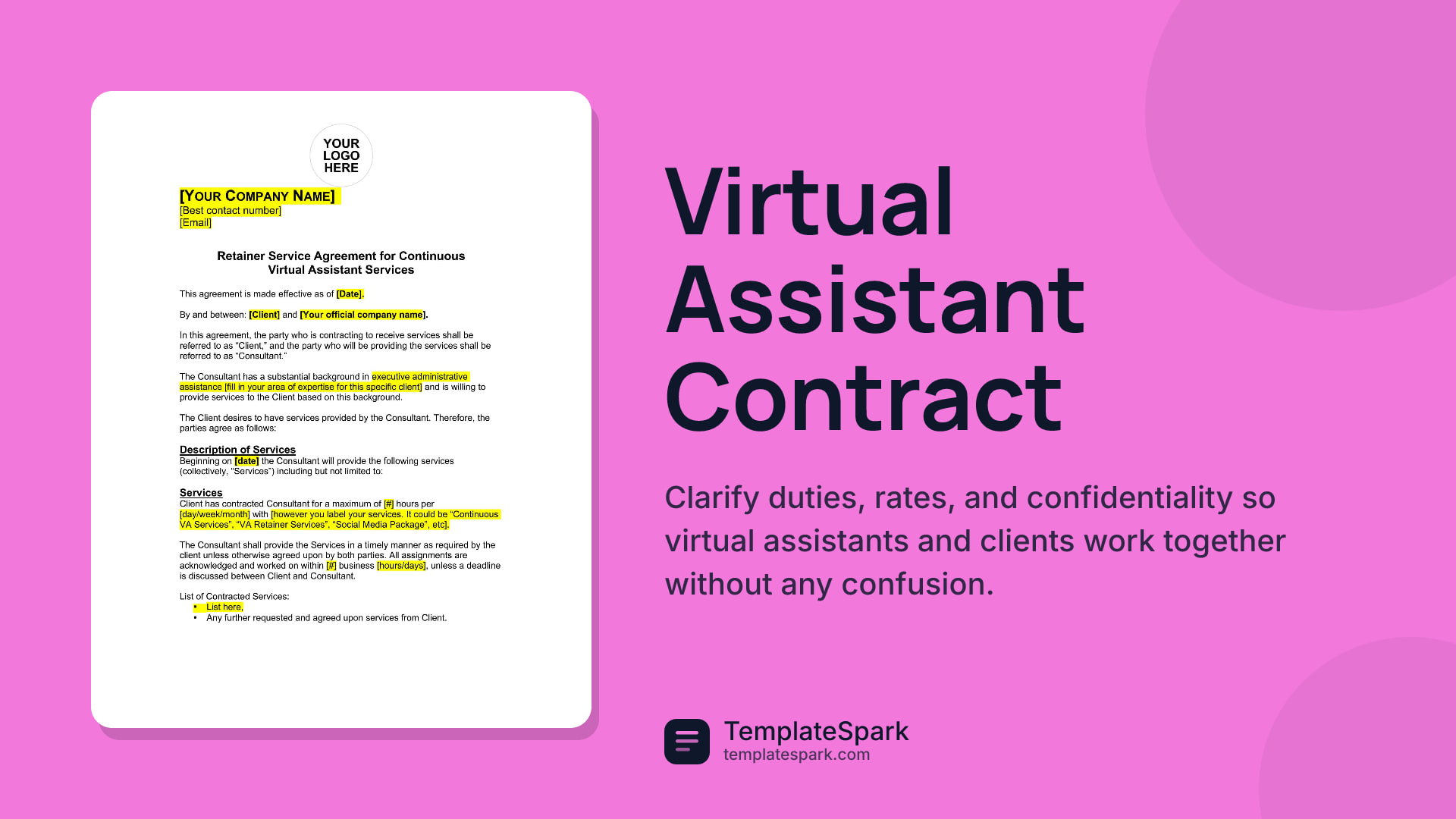 Virtual Assistant Contract