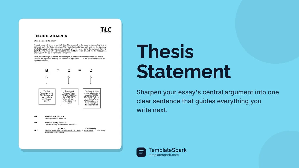Thesis Statement Thesis Statement
