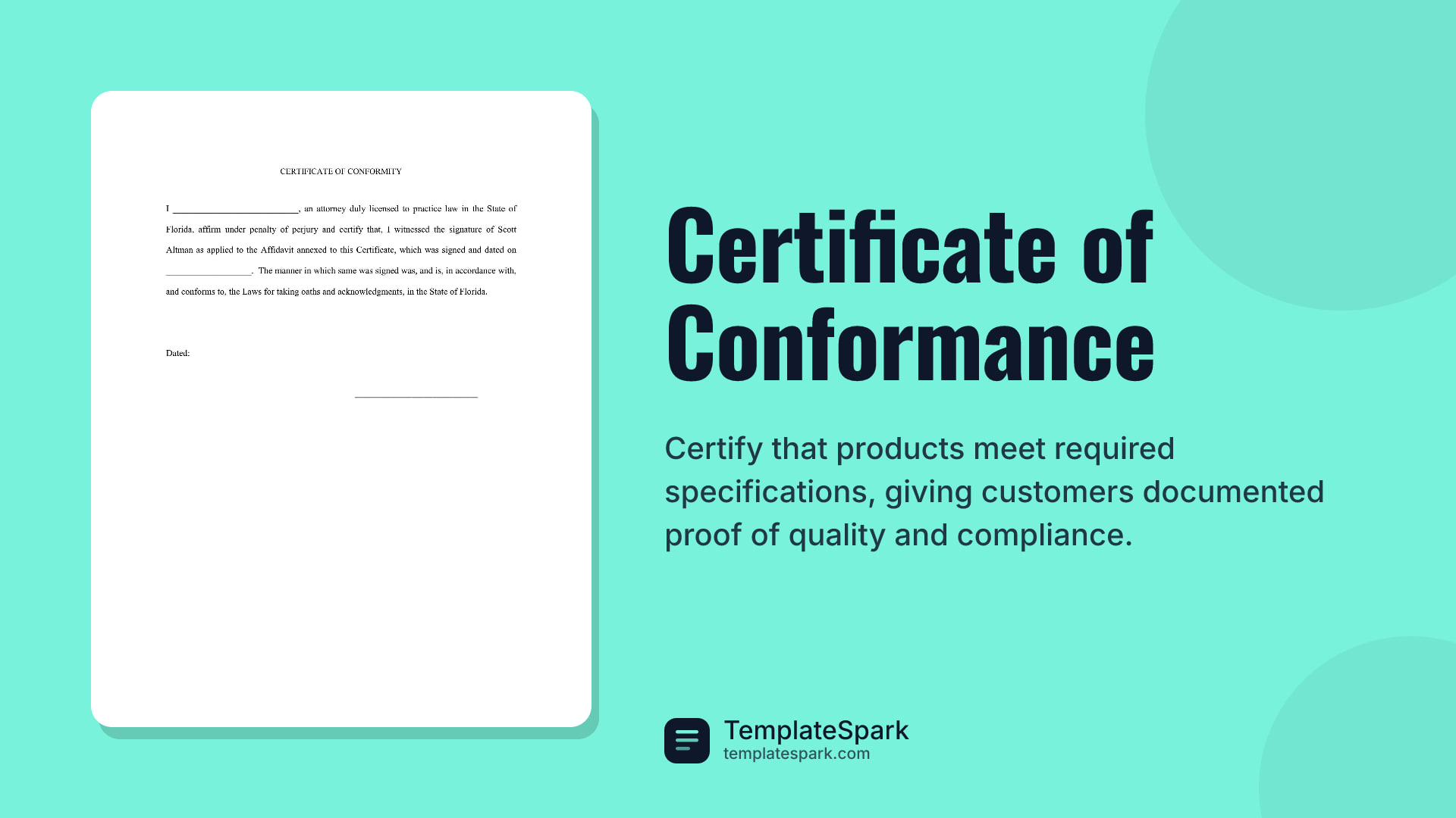 Certificate of Conformance