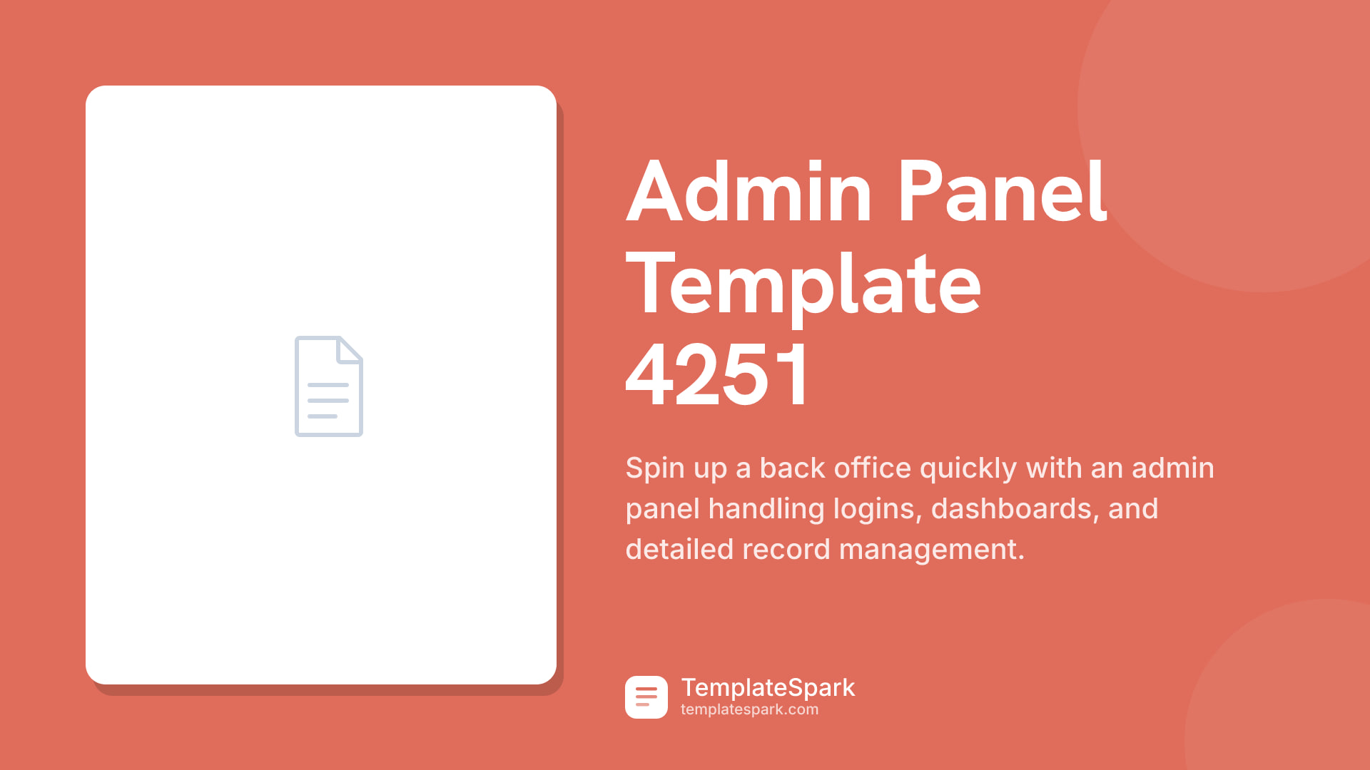 Admin Panel Template 4251