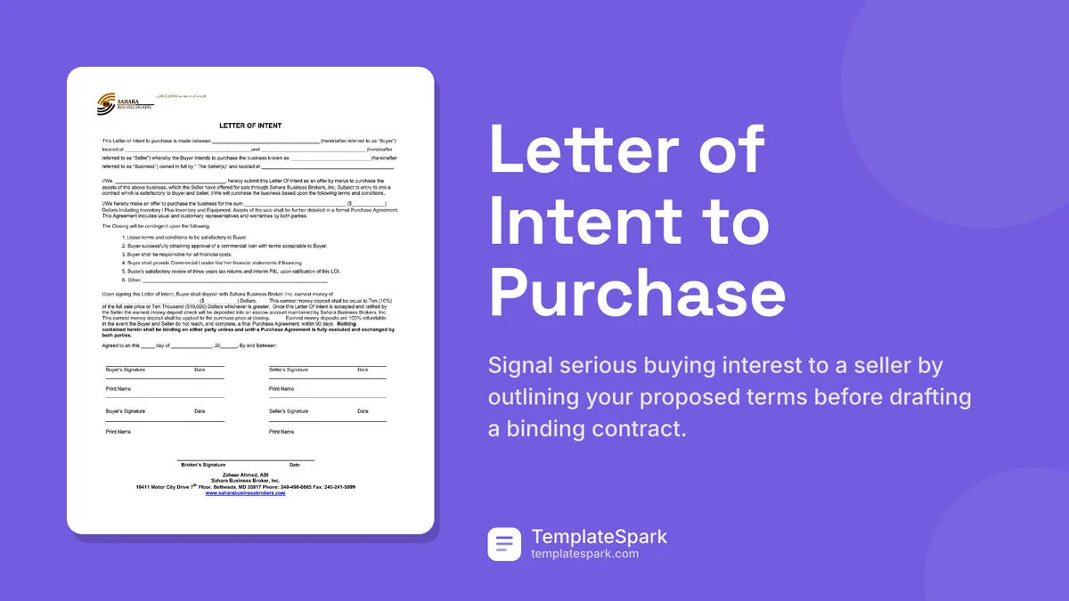 Letter of Intent to Purchase Letter of Intent to Purchase
