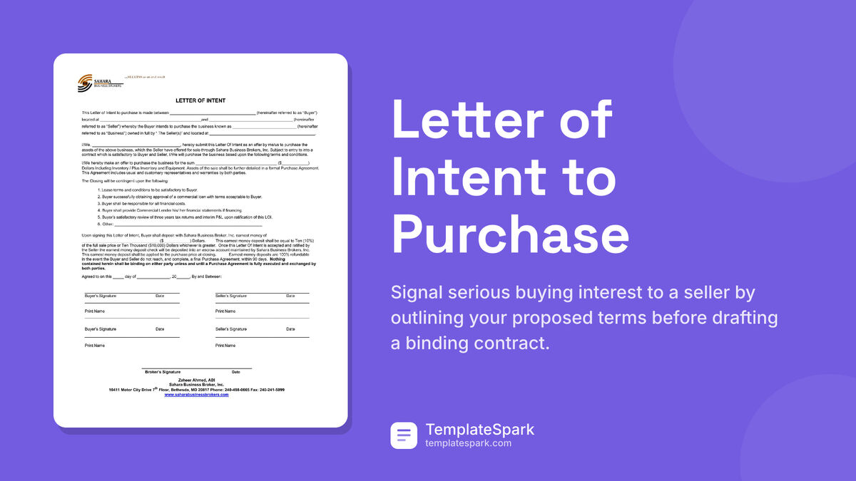 Letter of Intent to Purchase preview