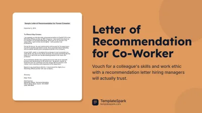 Letter of Recommendation for Co-Worker