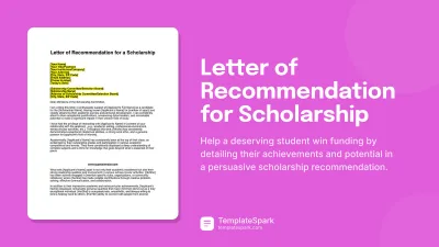Letter of Recommendation for Scholarship